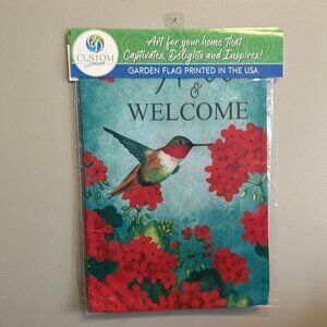 New Hummingbird Garden flag 12"x18"